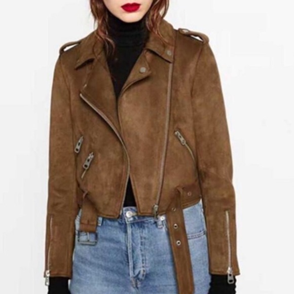 Zara Jackets & Blazers - Zara suede feel moto jacket